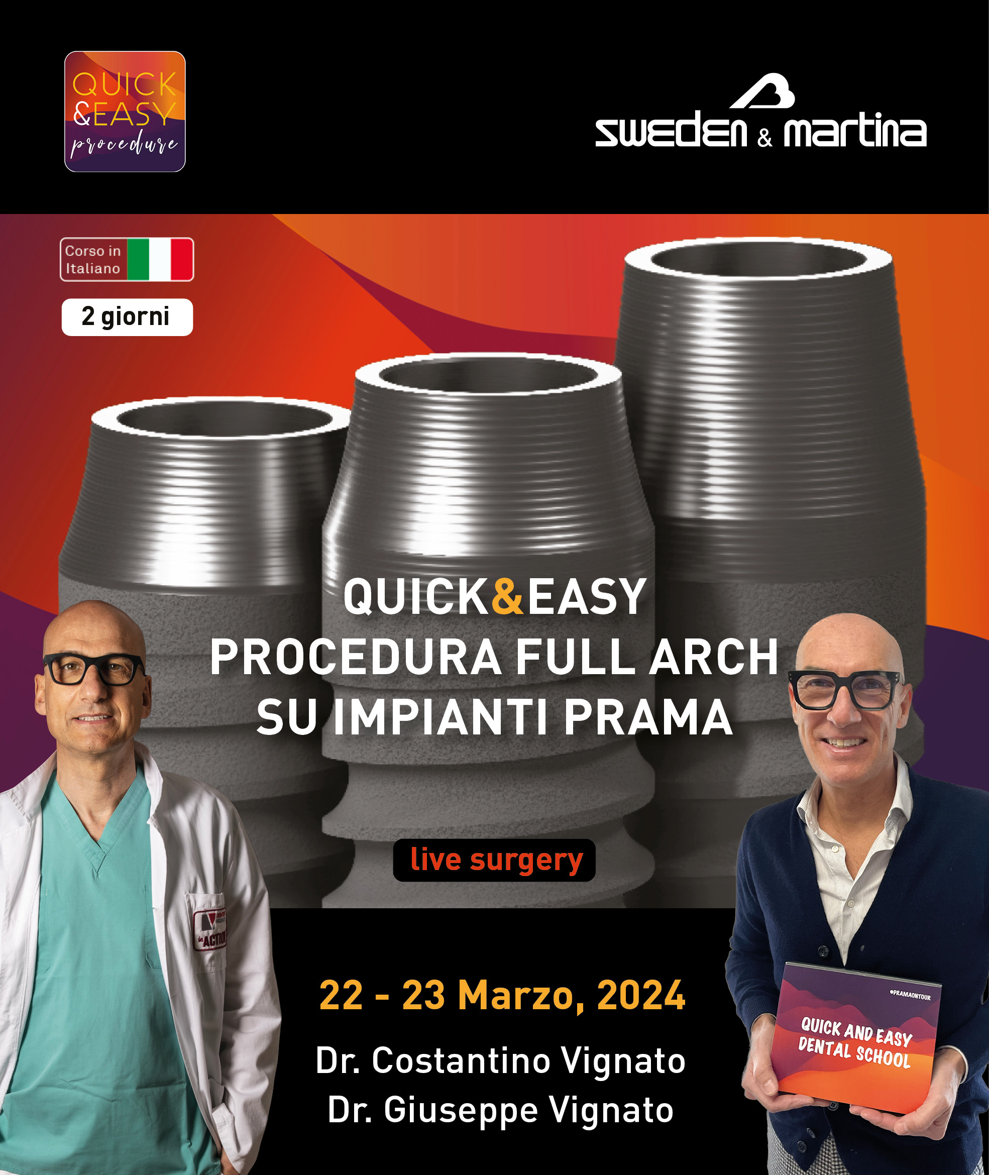 Corso Quick& easy full arch su impianti Prama 